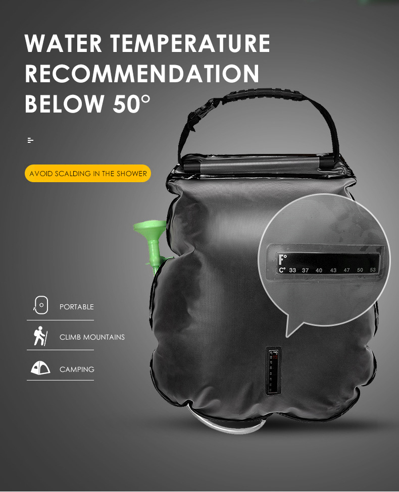 Outdoor Portable Solar Hanging Shower Bag (4) Outdoor Portable Solar Hanging Shower Bag (4)