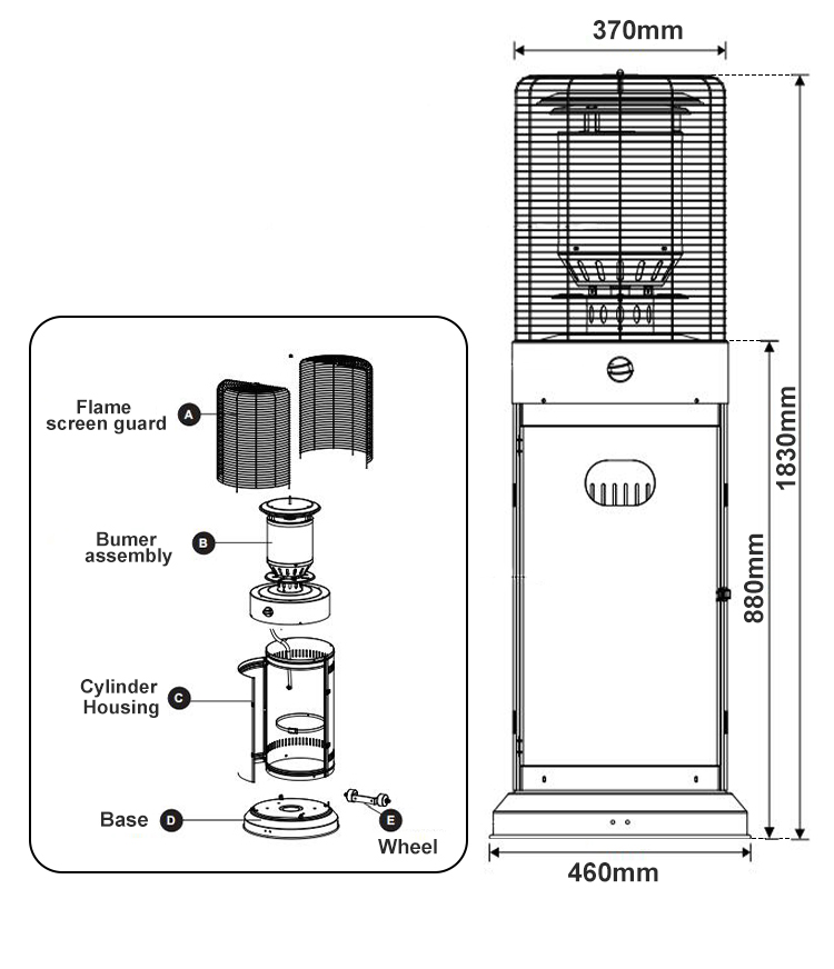 Outdoor Natural Gas Garden Patio Heater