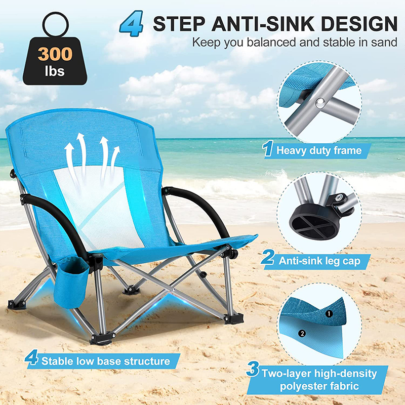 Folding Sunflow Beach Chair with Backpack