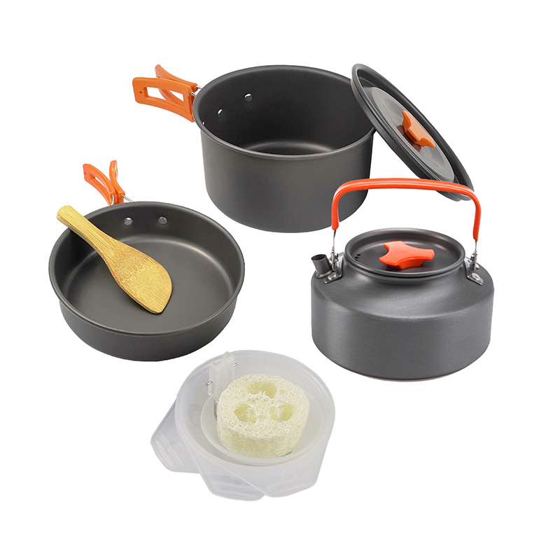 Camping Cookware And Dinnerware Set