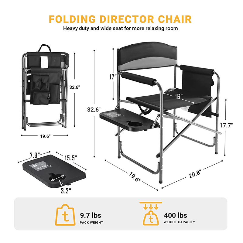 Camping Directors Chair with Table