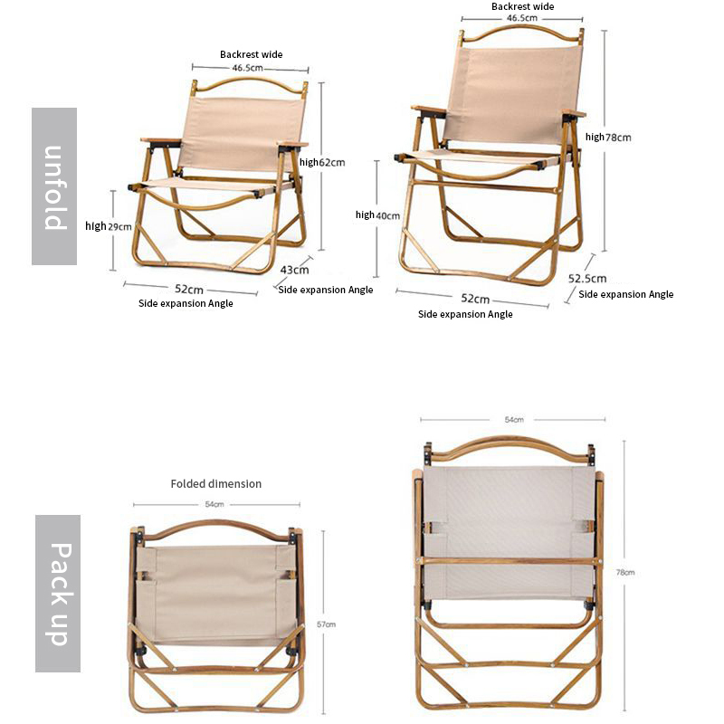 Kermit Foldable Camping Wood Chair