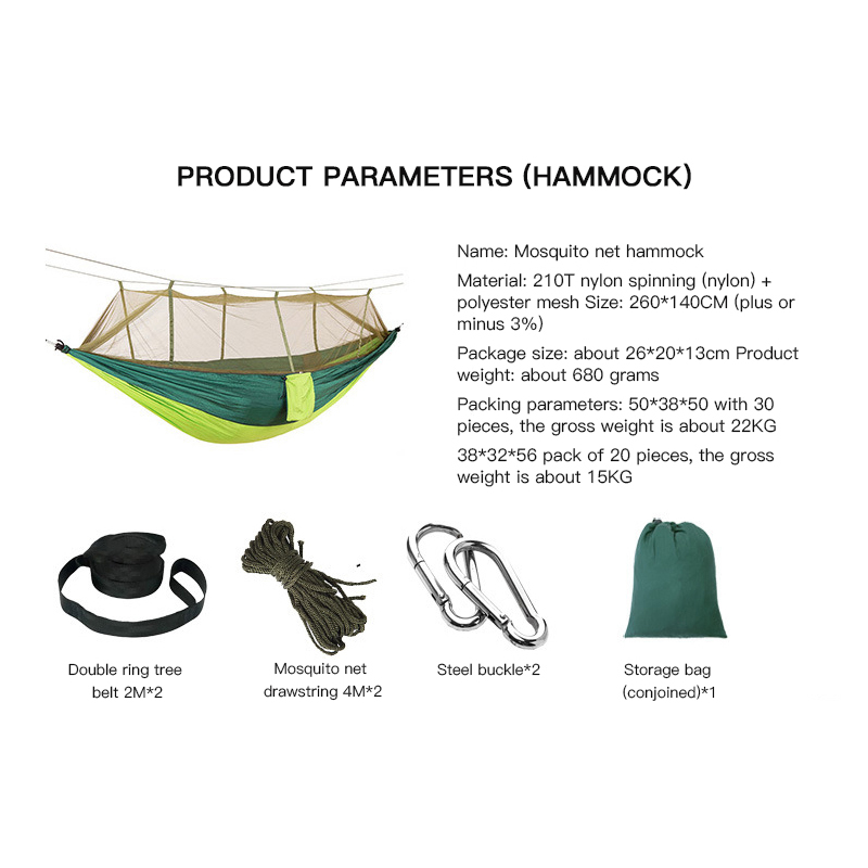 Lightweight Camping Hammocks with Mosquito Net