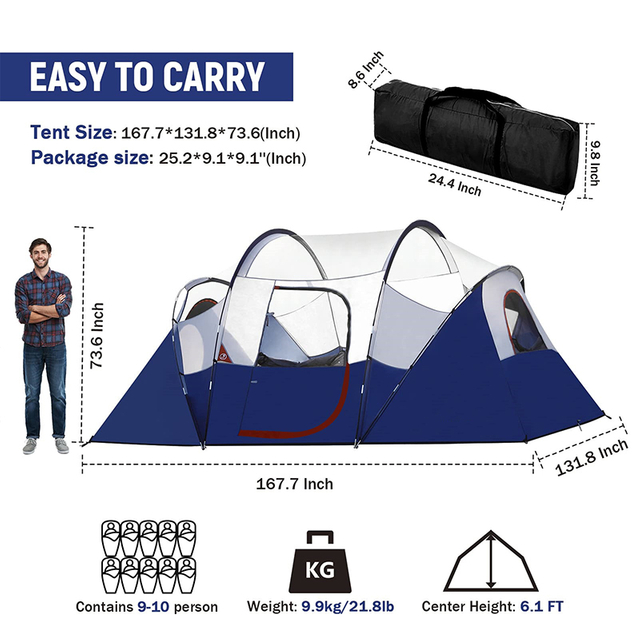 Outdoor Big 8 10 Person Camping Tent