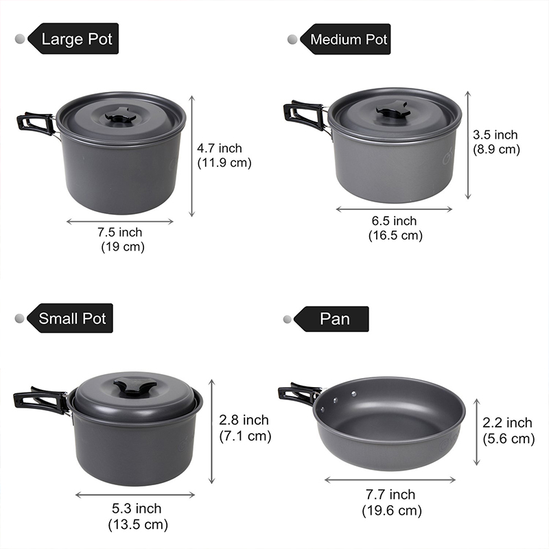 Camping Cookware And Dinnerware Set