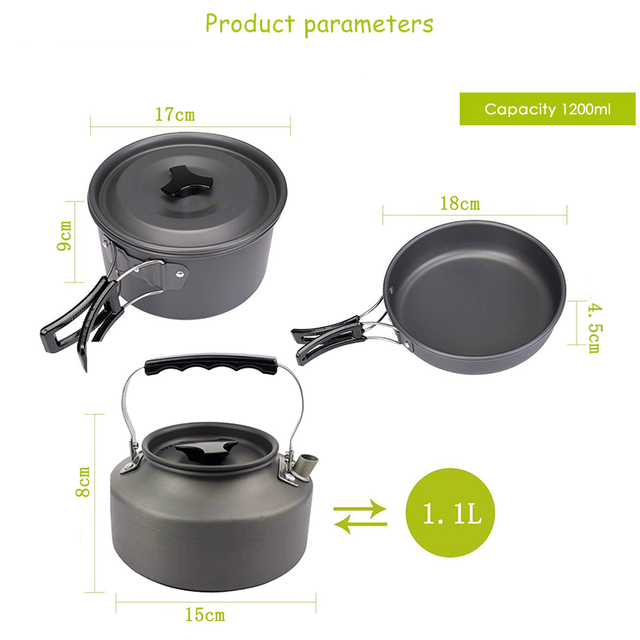 Camping Cookware And Dinnerware Set