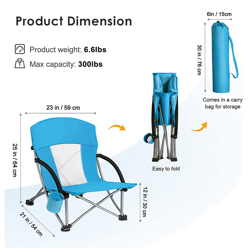 Folding Sunflow Beach Chair with Backpack