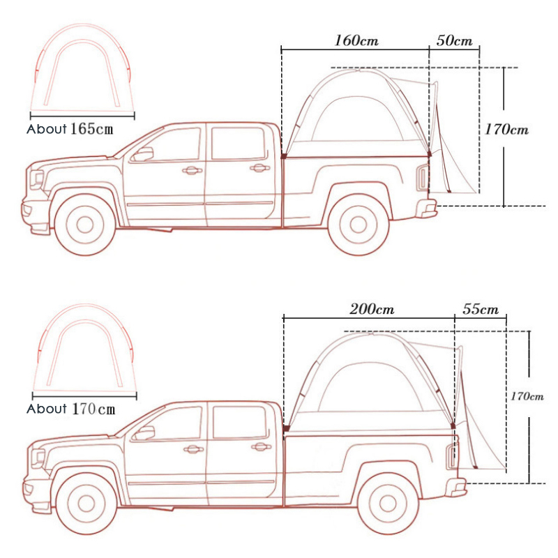 Tailgate Pickup Truck Tent for Camper CRTT01